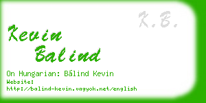 kevin balind business card