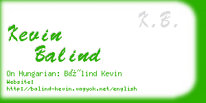 kevin balind business card